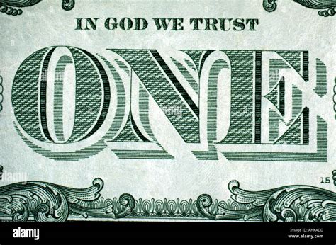Close Up Of In God We Trust And One On Reverse Side Of United States