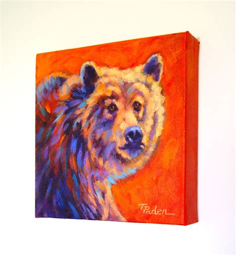 Colorful Impressionistic Grizzly Bear Painting By Theresa Paden
