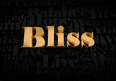 Bliss Gold Text On Black Text Background Motivational Word 3d