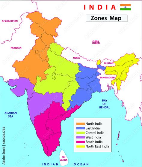 India Map Zones And Regions Administrative Map And Divisions Of India