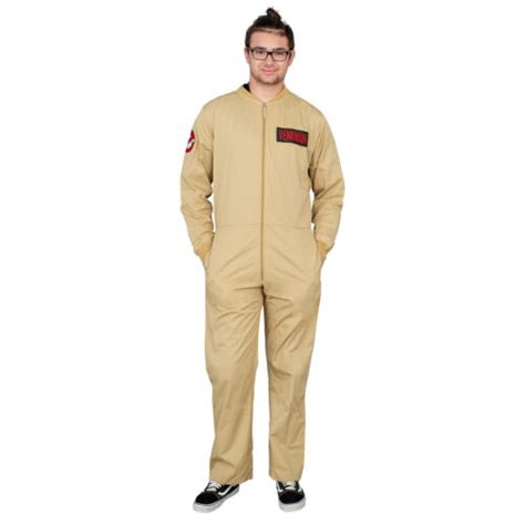 Adult Unisex Ghostbusters Costume Zip Up Jumpsuit With 4 Attachable