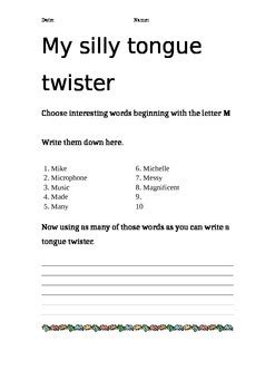 Tongue Twister Alliteration By Jo Farmer Teachers Pay Teachers