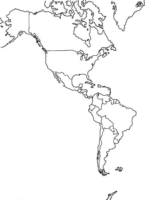 Mapa De América Sin Nombres Mapa De América