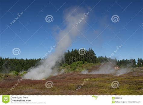 Hot Steam Craters Stock Photo Image Of Boil Landscape 90160642