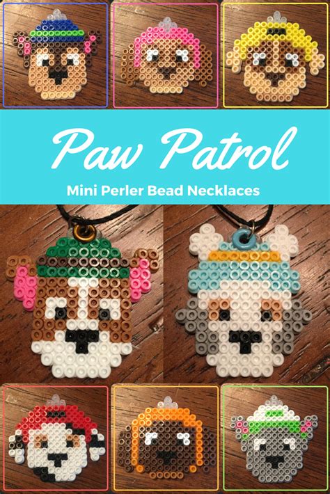 Paw Patrol Perler Bead Necklaces Perler Crafts Diy Perler Beads