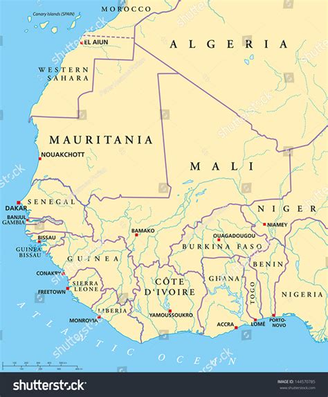 West Africa Map With Capitals Map