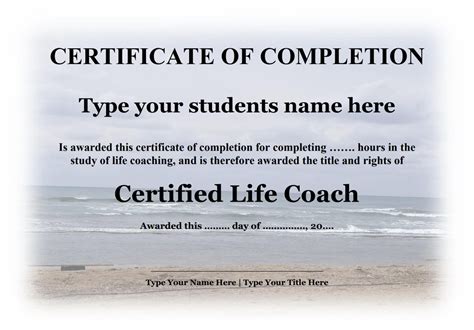 5 X Life Coaching Editable Certificate Templates In A4 Size