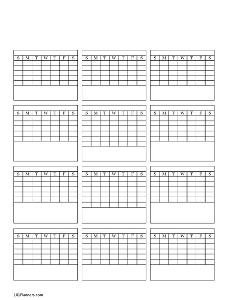 Year Calendar Schedule Template Printable Blank Calendar Template
