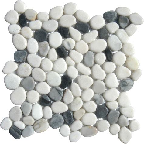 Ms International Blackwhite Pebbles 12 In X 12 In X 10 Mm Marble
