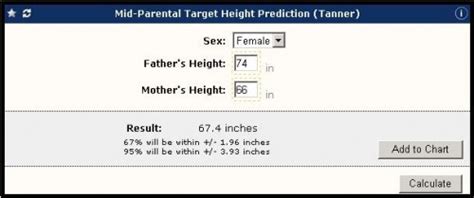 Galen eCalcs - Calculator: Mid-Parental Target Height (Tanner) - Galen ...