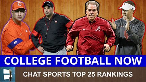 College Football Rankings Chat Sports Top 25 Poll Ft Alabama Ohio