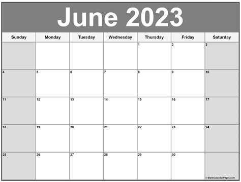 June Printable 2023 Calendar 2023 Calendar Printable