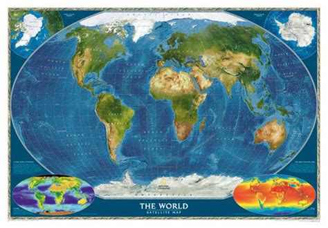 Carte Du Monde Vue Satellite Ou Carte Monde