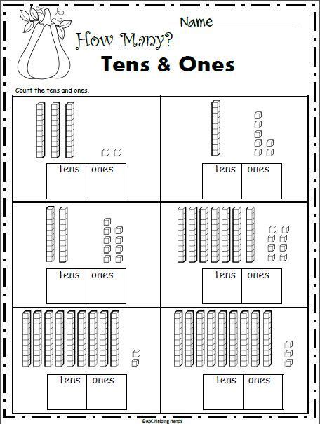 English grammar online exercises and downloadable worksheets. How Many Tens and Ones? - Fall 1st Grade Math | First ...