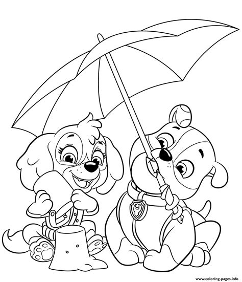 Paw Patrol Skye Rocky And Rubble Color By Number Coloring Page Free