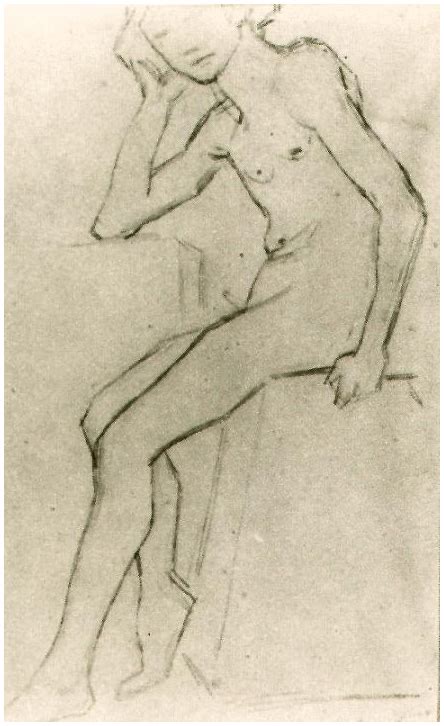 Seated Nude After Bargues By Vincent Van Gogh 1446