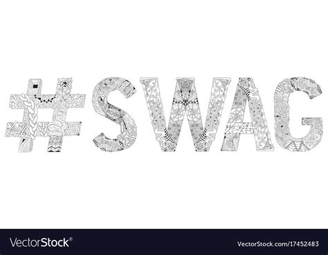 Word Swag With Hashtag For Coloring Royalty Free Vector