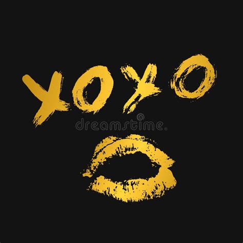 Xoxo And Lipstick Kiss Stock Vector Illustration Of Hand 84573569