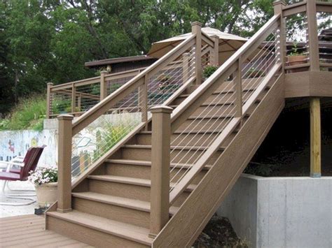 Unfinished red oak stair handrail. Amazing 30 Unique Outdoor Wooden Stairs Ideas That Will Enhance Your Garden Beauty / FresHOUZ ...
