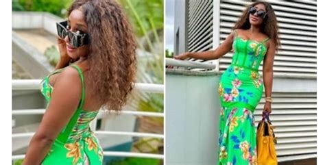 Nollywood Star Ini Edo Flaunts Enviable Curves In Green Floral Dress