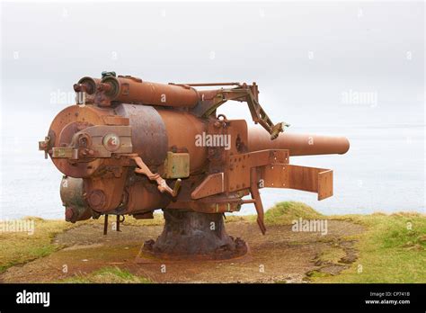 Rusty Cannon From World War 2 Stock Photo Alamy