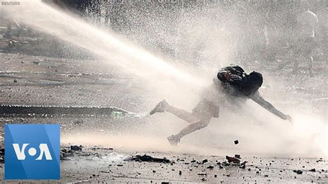 Water Cannons And Tear Gas Used As Chile Protest Turns Violent YouTube