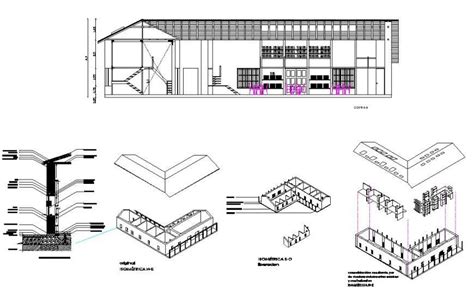 Cafe Sectional Elevation Detail Concept Cadbull