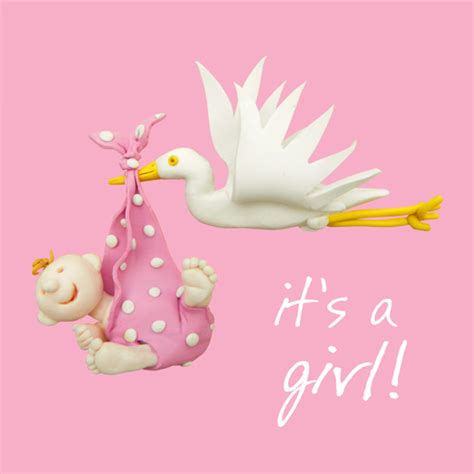 Its A Girl New Baby Girl Greeting Card One Lump Or Two Cards Love