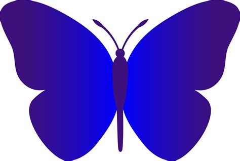 Simple Blue Butterfly Free Clip Art