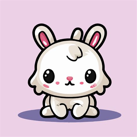 Cute Rabbit Illustration Rabbit Kawaii Chibi Vector Drawing Style