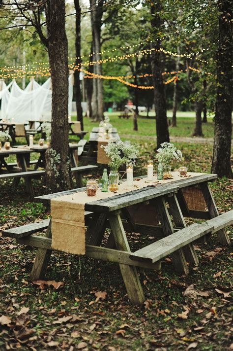 Picnic Style Outdoor Wedding Reception Captured By