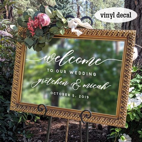 Welcome To Our Wedding Sign Personalized Decal Diy Wedding Signs