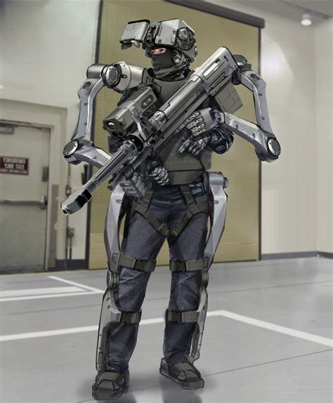 Artstation Guard With Exoskeletons Davit Exoskeleton Suit