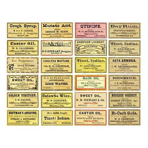 Antique Apothecary Labels Medicine Cabinet Stickers Vintage Pharmacy