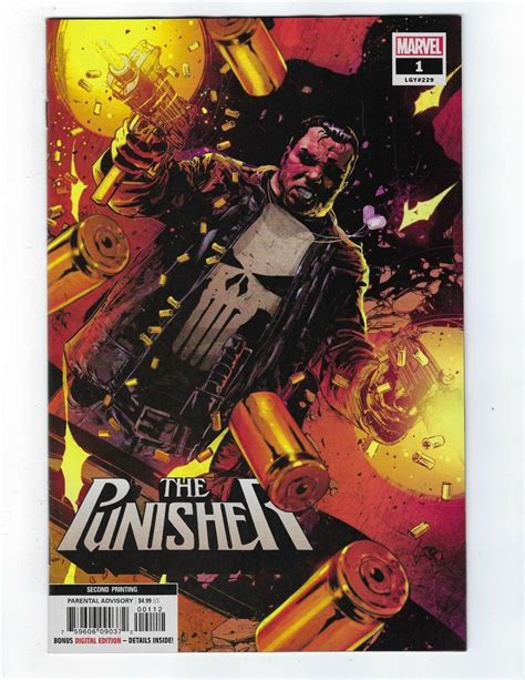 Punisher 1 2nd Printing Variant Cover Marvel Nm 2018 Series Comic