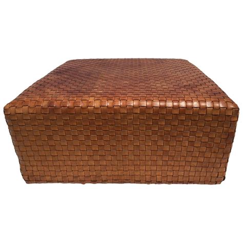 Find out the detailed images here. Beautiful Woven Leather Ottoman or Coffee Table at 1stdibs