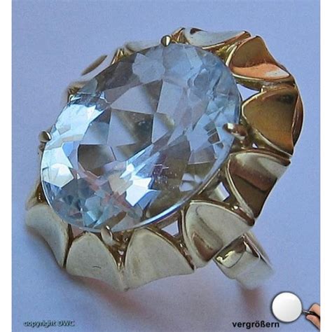Damen Finger Ring Mit Aquamarin Aquamarine Solitär Ringe In 585 Er Gold