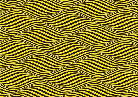 Yellow And Black Wavy Optical Illusion Background 1009647 Vector Art At