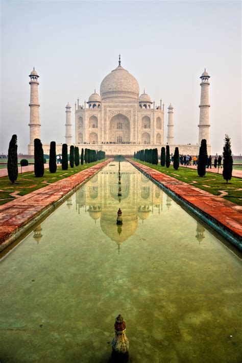 Taj Mahal En La Puesta Del Sol Agra Uttar Pradesh La India Imagen