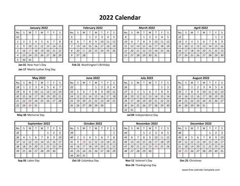 Monthly 2021 Calendar 2022 Printable Pdf Printable 2022 Word Calendar
