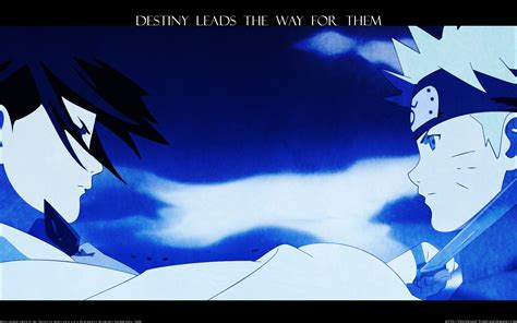 Naruto And Sasuke With Kunai At Each Other Wallpaper