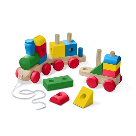 Melissa And Doug Wooden Jumbo Stacking Train 4 Color Classic Wooden