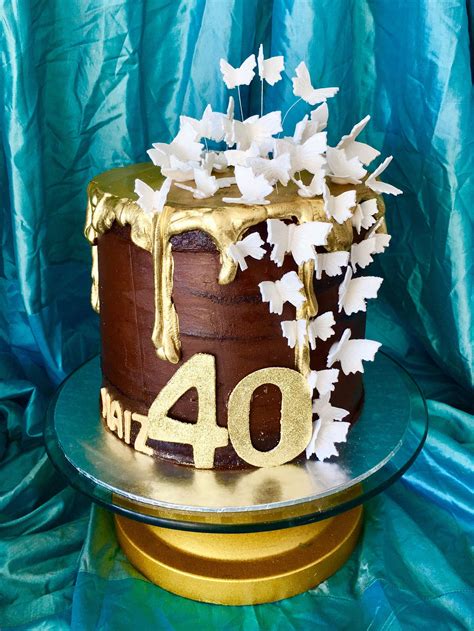 Butterfly Decoration Ideas Fresh 40th Birthday Cake Gold