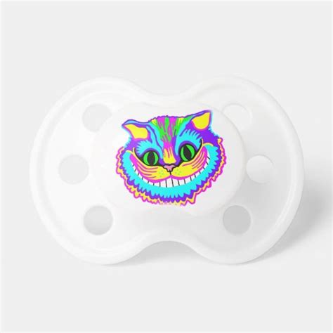 Psychedelic Crazy Smiling Cat Pacifier