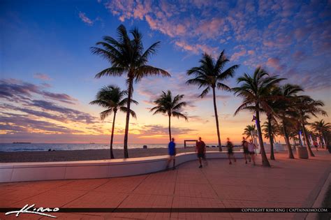 Morning Excercise Fort Lauderdale Las Olas Florida at Beach | HDR