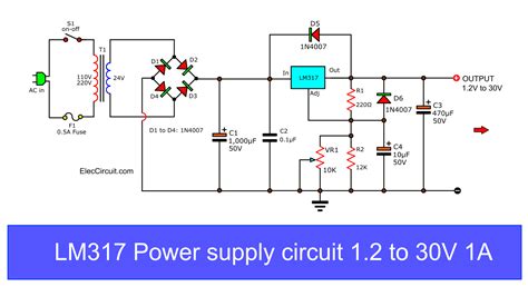 The main supply of 220v is fed directly to the centre tapped transformer. My first variable power supply using LM317 - ElecCircuit
