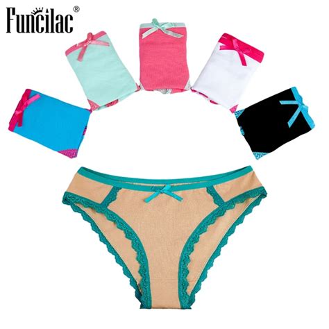 buy funcilac fashion panties female sexy lace underwear solid ladies briefs