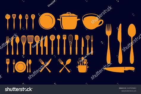 Kitchen Tools Cooking Icon Set Vector Stock Vector Royalty Free
