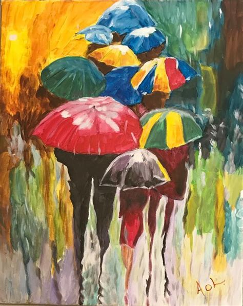 Rainy Day Umbrellas Art Of Lonnie Paintings And Prints Abstract