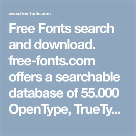 Free Fonts Search And Download Free Offers A Searchable